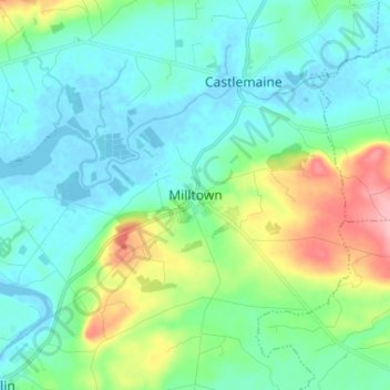 Топографическая карта Milltown, высота, рельеф