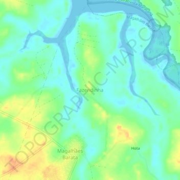 Топографическая карта Fazendinha, высота, рельеф