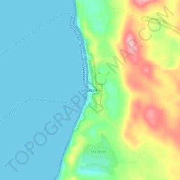 Топографическая карта Tangalooma, высота, рельеф