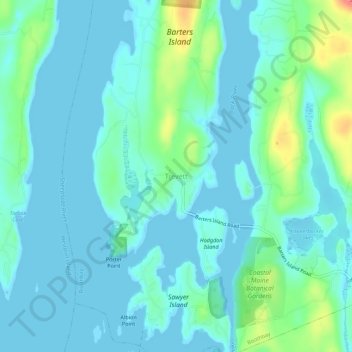 Топографическая карта Trevett, высота, рельеф