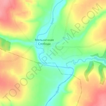 Топографическая карта Заверхская Слобода, высота, рельеф