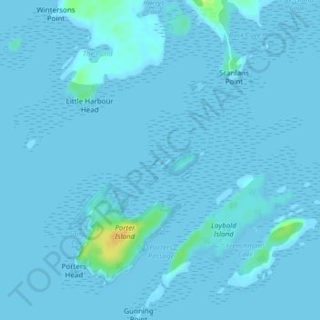 Топографическая карта Step Island, высота, рельеф