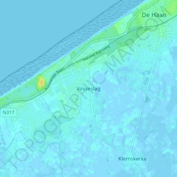 Топографическая карта Vosseslag, высота, рельеф