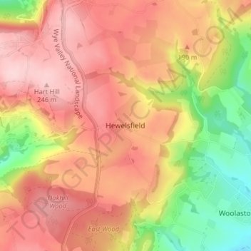 Топографическая карта Hewelsfield, высота, рельеф