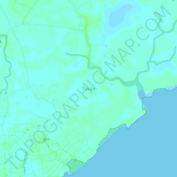 Топографическая карта Tokke, высота, рельеф