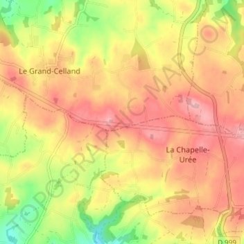 Топографическая карта Le Frechot, высота, рельеф