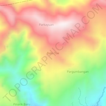 Топографическая карта Batu Tua, высота, рельеф