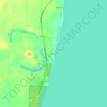 Топографическая карта Alabaster, высота, рельеф