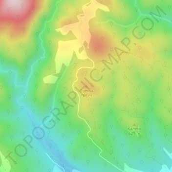 Топографическая карта Ореша, высота, рельеф