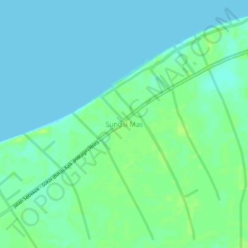 Топографическая карта Sungai Mas, высота, рельеф