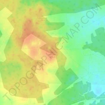 Топографическая карта Сапожок, высота, рельеф