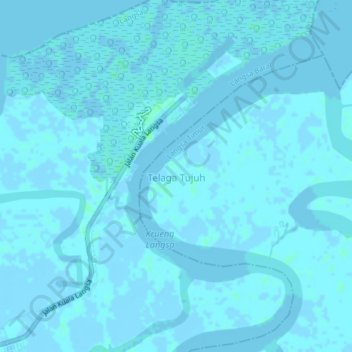 Топографическая карта Telaga Tujuh, высота, рельеф