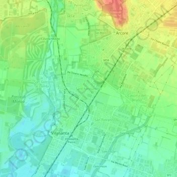 Топографическая карта Sant'Alessandro, высота, рельеф