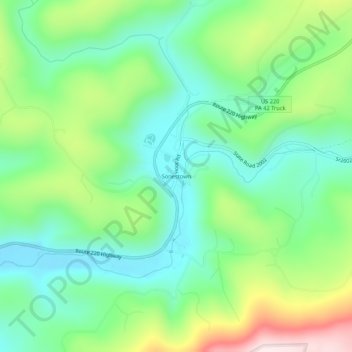 Топографическая карта Sonestown, высота, рельеф