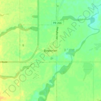 Топографическая карта Bowsman, высота, рельеф