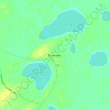 Топографическая карта Ламаново, высота, рельеф