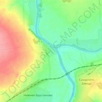 Топографическая карта Тютчево, высота, рельеф