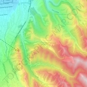 Топографическая карта ПК Горный гигант, высота, рельеф