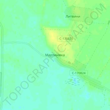 Топографическая карта Мартыновка, высота, рельеф