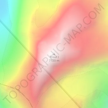 Топографическая карта Trisul I, высота, рельеф