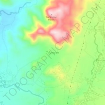 Топографическая карта Talawaan, высота, рельеф
