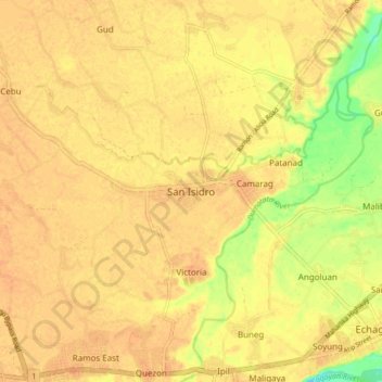 Топографическая карта San Isidro, высота, рельеф