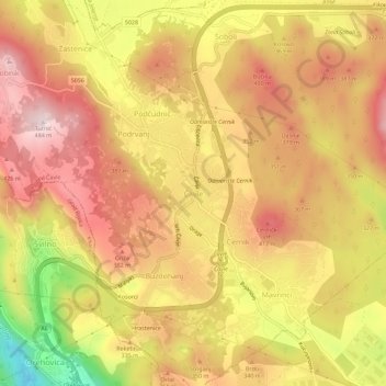 Топографическая карта Čavle, высота, рельеф