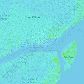 Топографическая карта 吉胆岛渔村, высота, рельеф