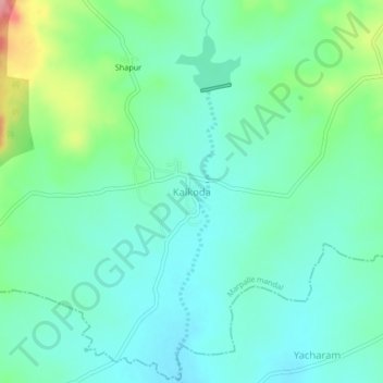 Топографическая карта Kalkoda, высота, рельеф