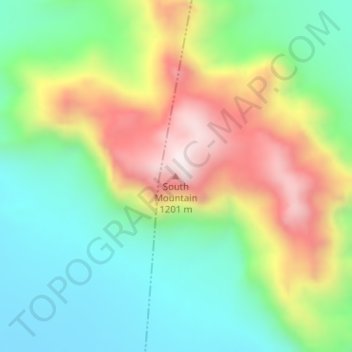 Топографическая карта South Mountain, высота, рельеф