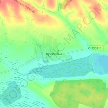 Топографическая карта Крапивна, высота, рельеф