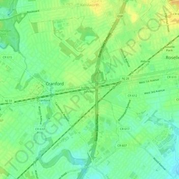 Топографическая карта Staten Island Junction, высота, рельеф
