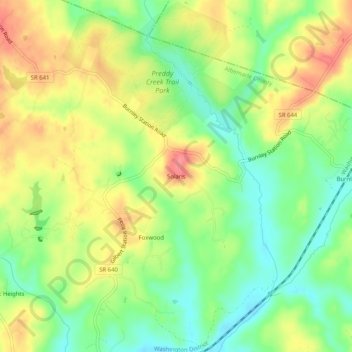 Топографическая карта Solaris, высота, рельеф