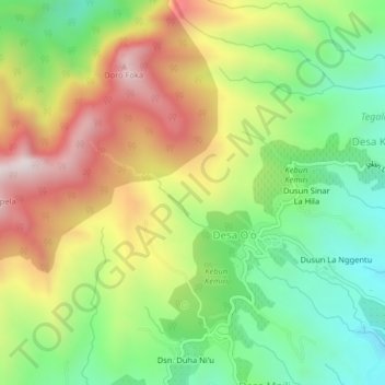 Топографическая карта Donggo, высота, рельеф
