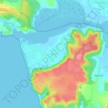 Топографическая карта Querim, высота, рельеф