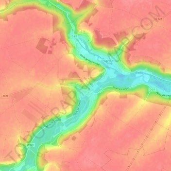 Топографическая карта Châlo-Saint-Mars, высота, рельеф