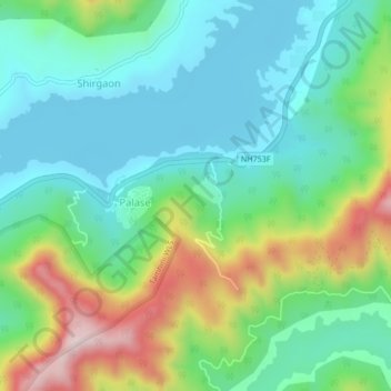 Топографическая карта Mulshi, высота, рельеф