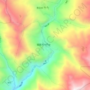 Топографическая карта 麻麻乡, высота, рельеф