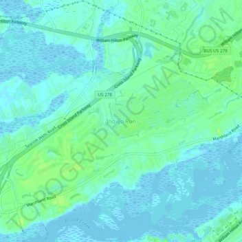 Топографическая карта Indigo Run, высота, рельеф