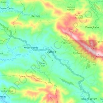 Топографическая карта Lumbir, высота, рельеф