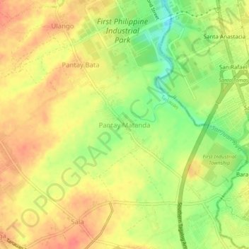 Топографическая карта Pantay Matanda, высота, рельеф