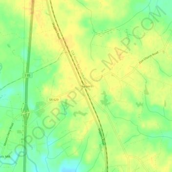 Топографическая карта Skippers, высота, рельеф