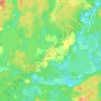 Топографическая карта Ножкино, высота, рельеф