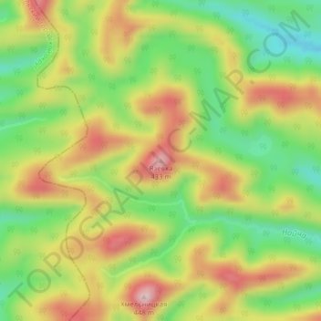 Топографическая карта Язевка, высота, рельеф