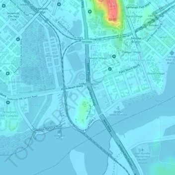 Топографическая карта Belapur Fort, высота, рельеф