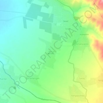 Топографическая карта Нурали, высота, рельеф