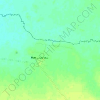 Топографическая карта Николаевка, высота, рельеф
