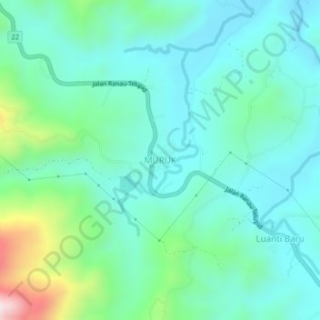 Топографическая карта MURUK, высота, рельеф