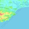 Топографическая карта Тангалле, высота, рельеф