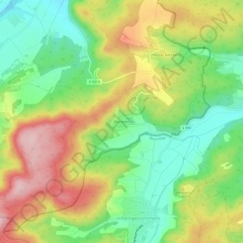 Топографическая карта Bernstein, высота, рельеф